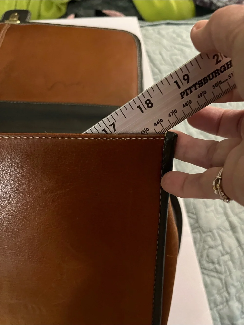 EUC Unisex Two-Tone Brown and Black Leather Briefcase — Professional Work Bag